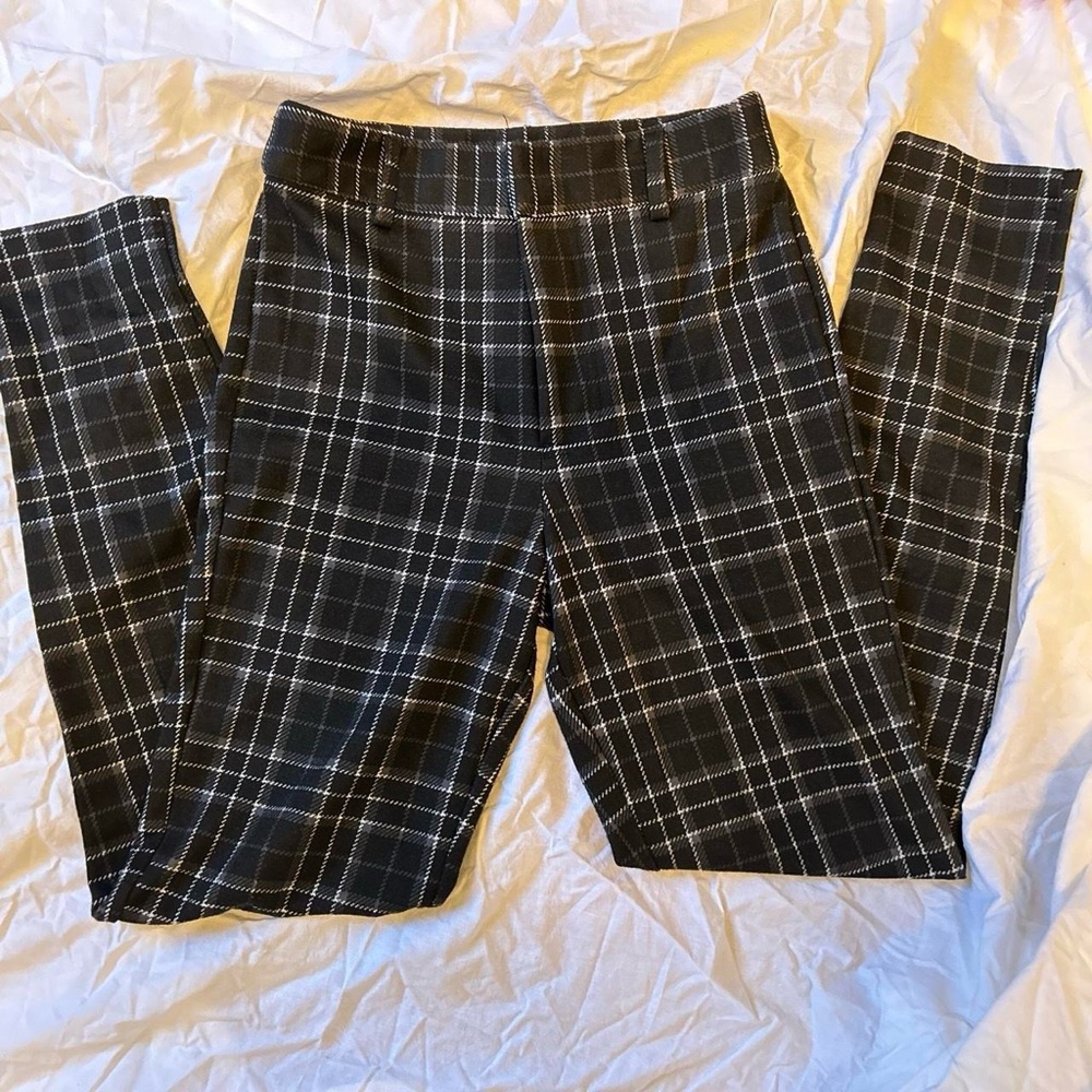 Forever 21 Plaid Slim Fit High Waisted Pants